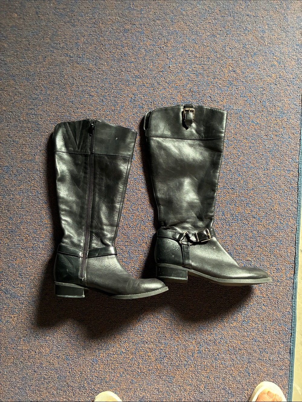 INC International Concepts Black Knee-High Riding Boots with Buckle